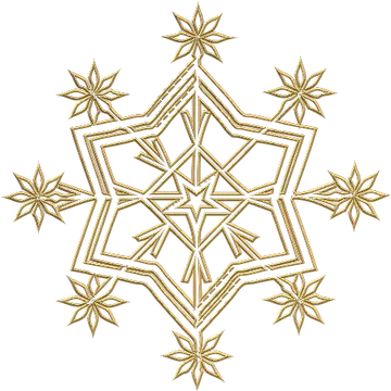 Gold Geometric Eight-Point Snowflake Ornament