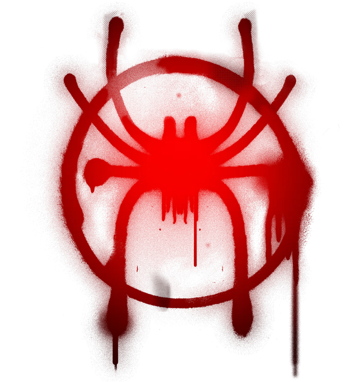 Red Spray-Painted Spider Symbol