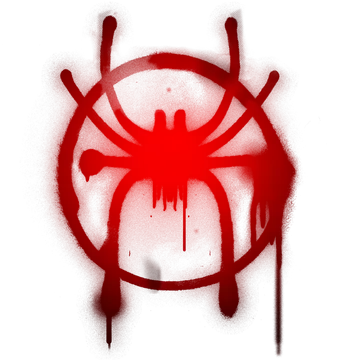 Red Spray-Painted Spider Symbol