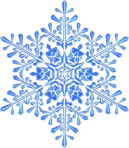 Ilustración de copo de nieve geométrico azul