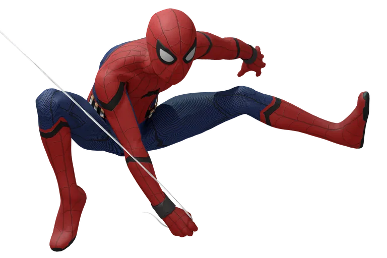 Red and Blue Spider-Man Figure in a Crouch