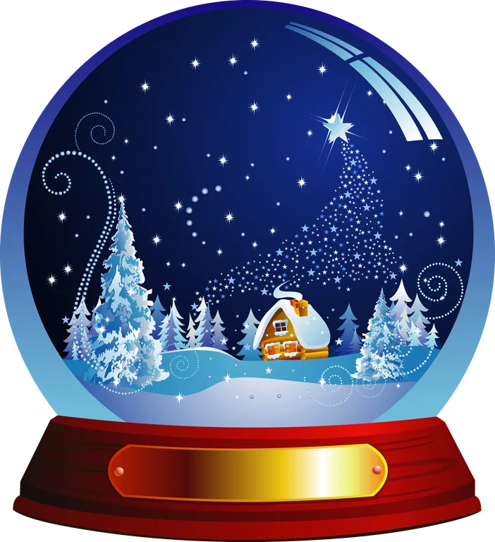 Winter Village Snow Globe Illustration