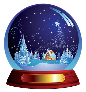 Winter Village Snow Globe Illustration PNG