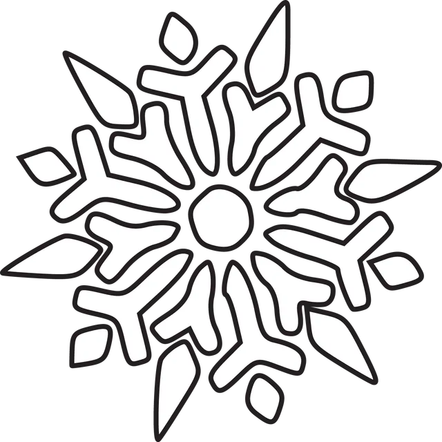 Black Outline Snowflake Mandala