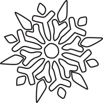 Black Outline Snowflake Mandala