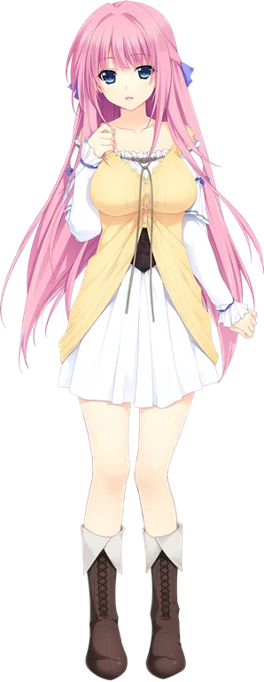 Pink-Haired Anime Girl in Yellow Dress