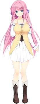 Pink-Haired Anime Girl in Yellow Dress