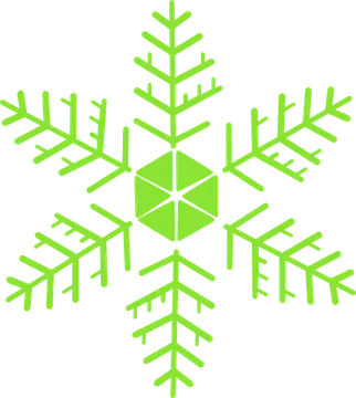 Gráfico geométrico de copo de nieve verde brillante