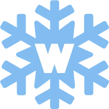 Blue Snowflake with White W