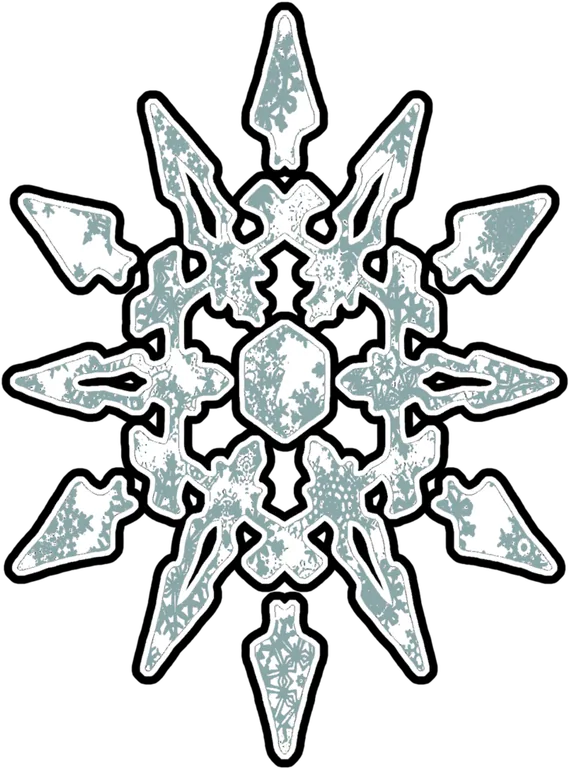 Intricate Pale Blue Snowflake Illustration PNG