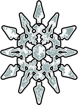 Intricate Pale Blue Snowflake Illustration PNG