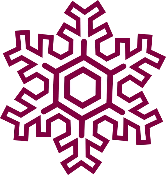 Ilustración geométrica de copo de nieve burdeos