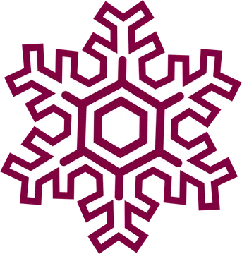 Ilustración geométrica de copo de nieve burdeos