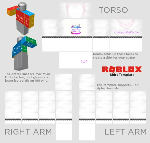 Roblox Shirt Template with Torso and Arms