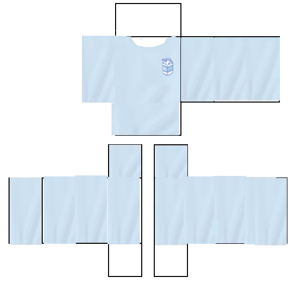 Light Blue Shirt Texture UV Template