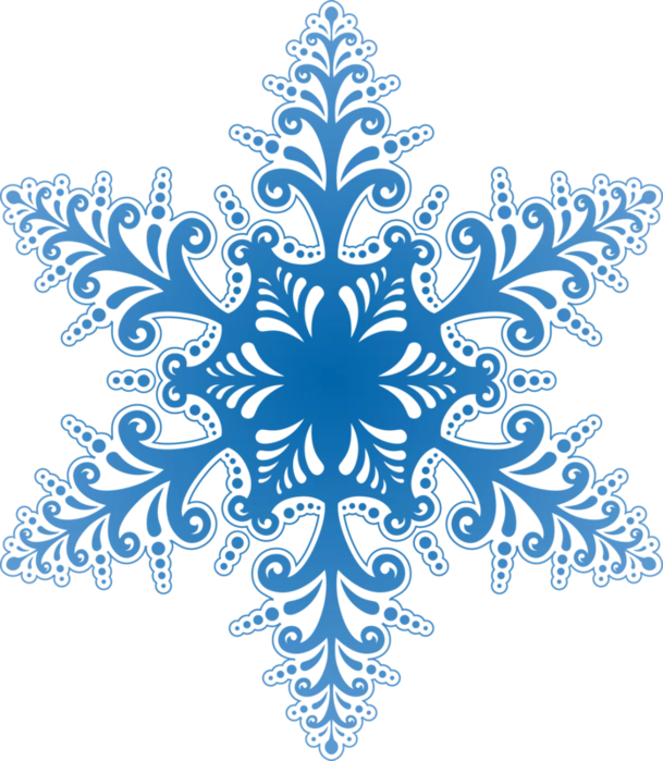 Blue Ornamental Snowflake Design