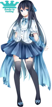 Anime Girl in Blue School Uniform