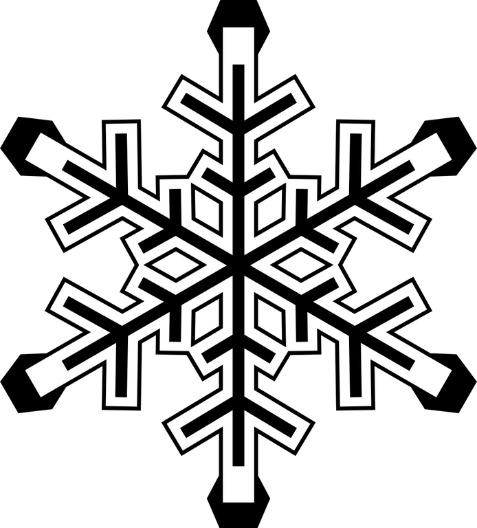Ilustración geométrica de copo de nieve negro