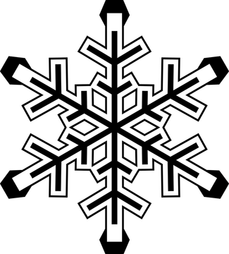 Ilustración geométrica de copo de nieve negro