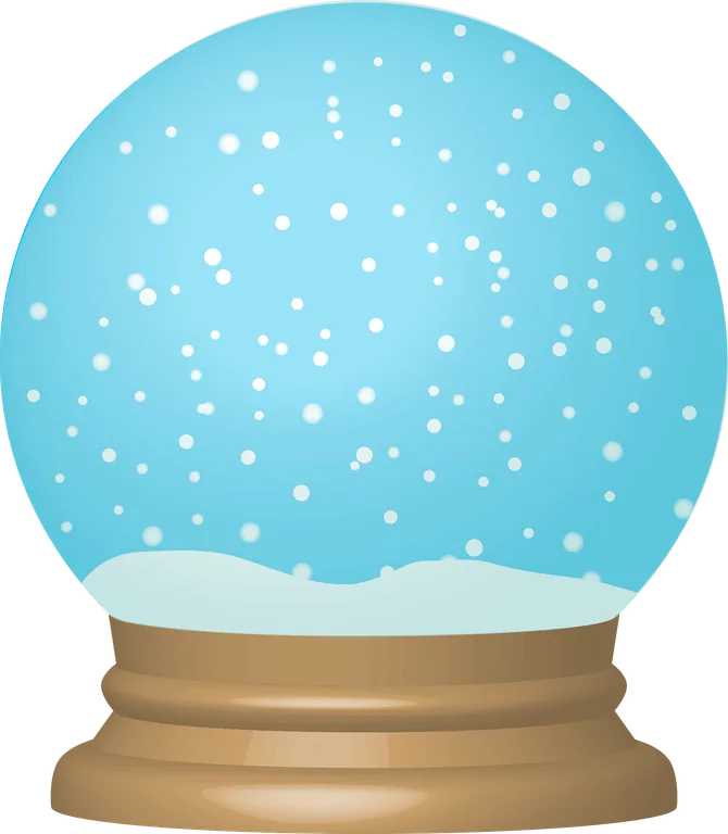 Blue Snow Globe with Falling Snow