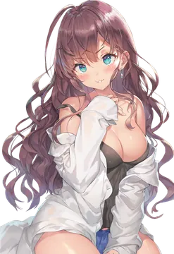Anime Girl with Long Wavy Brown Hair