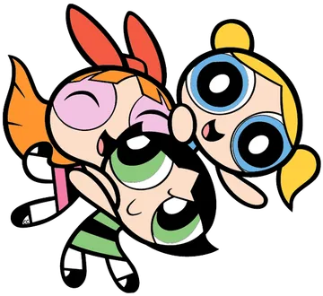 Trois filles de dessin animé aux grands yeux