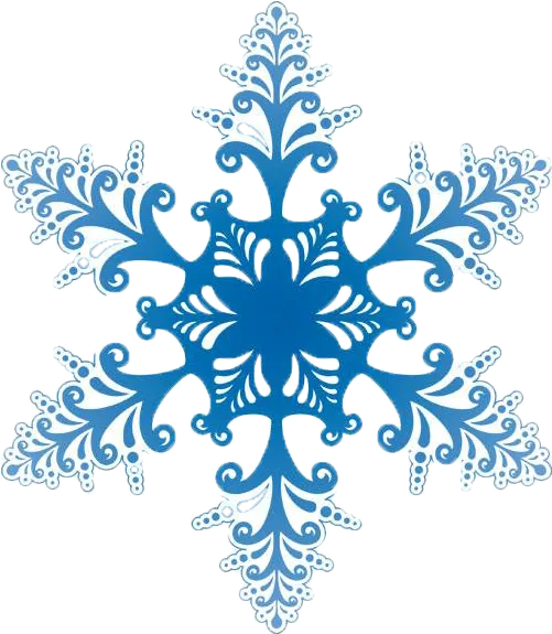 Blue Ornate Snowflake Flourish