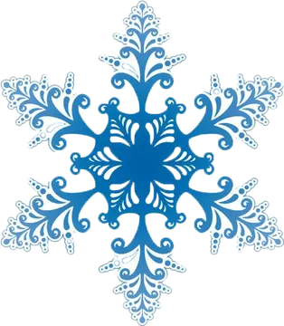 Blue Ornate Snowflake Flourish