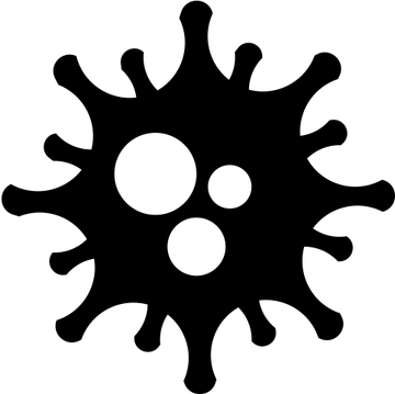 Black Spiky Circle with Three Cutouts