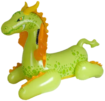 Green and Orange Inflatable Dragon Pool Float
