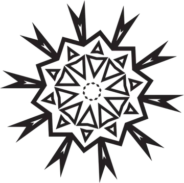 Black Geometric Starburst Mandala