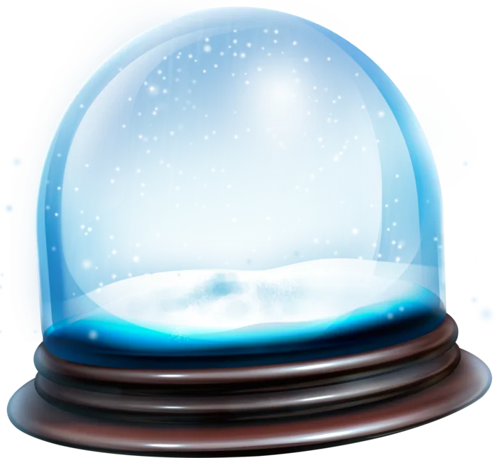 Snow Globe with Sparkling Blue Snow