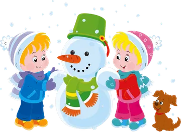 Children Building a Snowman