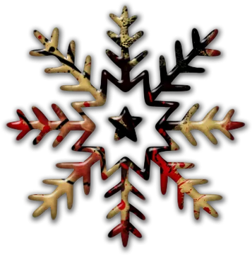 Rustic Red and Gold Snowflake Ornament