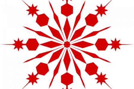 Red Geometric Snowflake Ornament