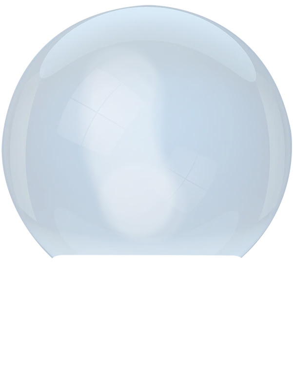 Pale Blue Translucent Glass Sphere