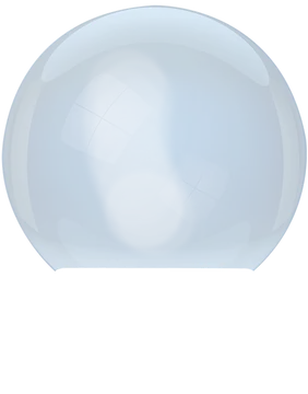 Pale Blue Translucent Glass Sphere