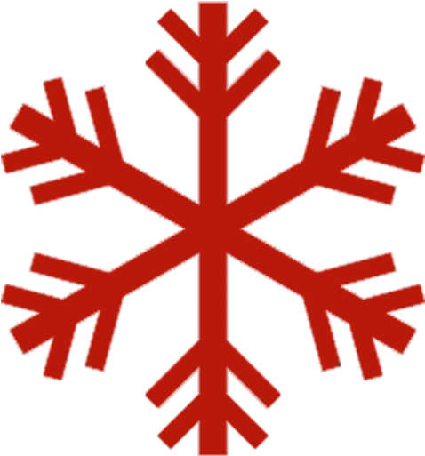 Símbolo geométrico rojo de copo de nieve