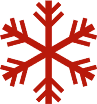 Símbolo geométrico rojo de copo de nieve