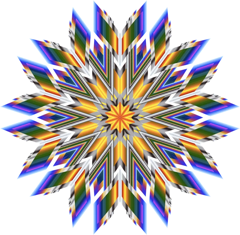 Multicolored Geometric Starburst Design