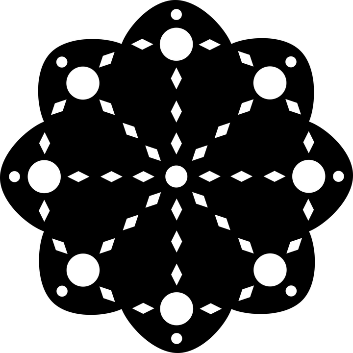 Mándala floral geométrico negro