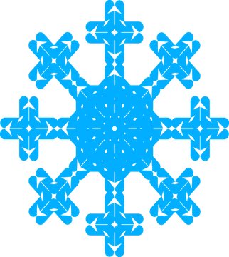 Blue Geometric Snowflake Graphic