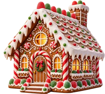 Decorated Gingerbread Christmas House