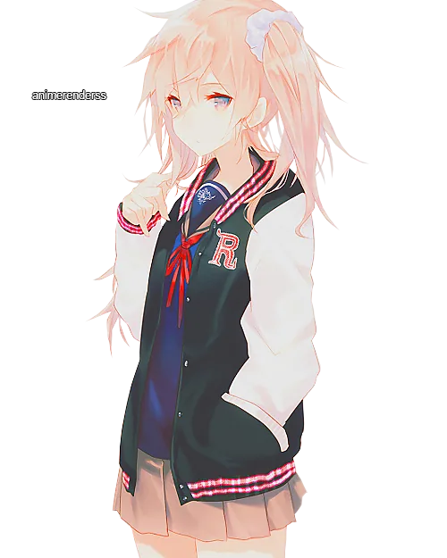 Anime Girl in a Black School Jacket
