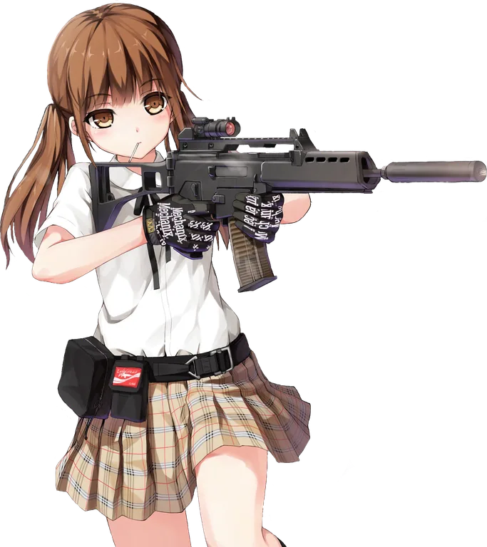 Anime Girl Aiming a Scoped Rifle
