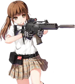 Anime Girl Aiming a Scoped Rifle