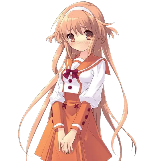 Anime Girl in Orange School Uniform