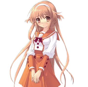 Anime Girl in Orange School Uniform
