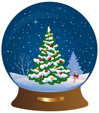 Christmas Tree Snow Globe Illustration