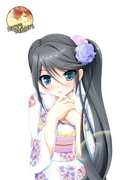 Anime Girl in a Floral Kimono